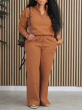 Indiebeautie – Einfarbiges Set aus Sweatshirt und Hose mit Reißverschluss